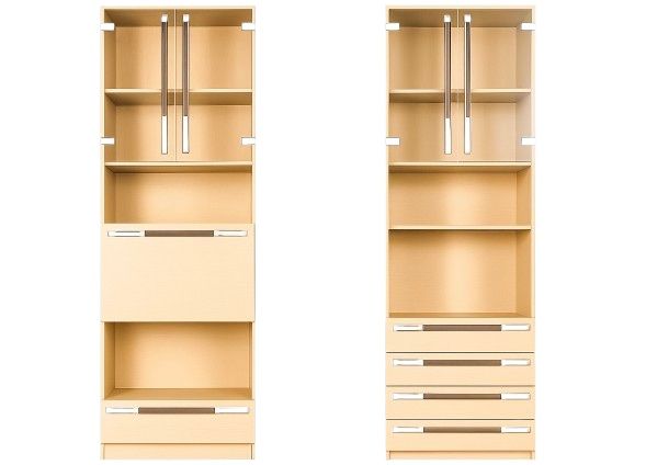 Цена - 40€. Два Компактни Модула за Дневна стая в цвят Млечен Дъб/Бук