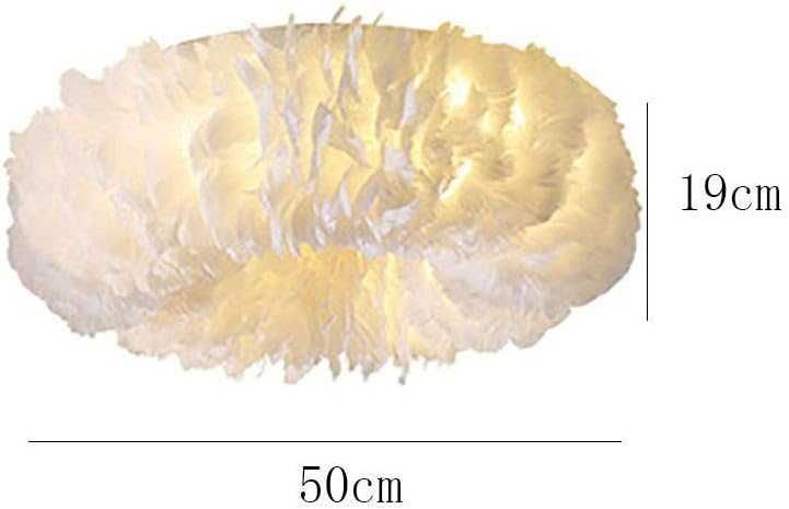 Полилей Таванна лампа Полилей с бяло перо, Модерни LED осветителни