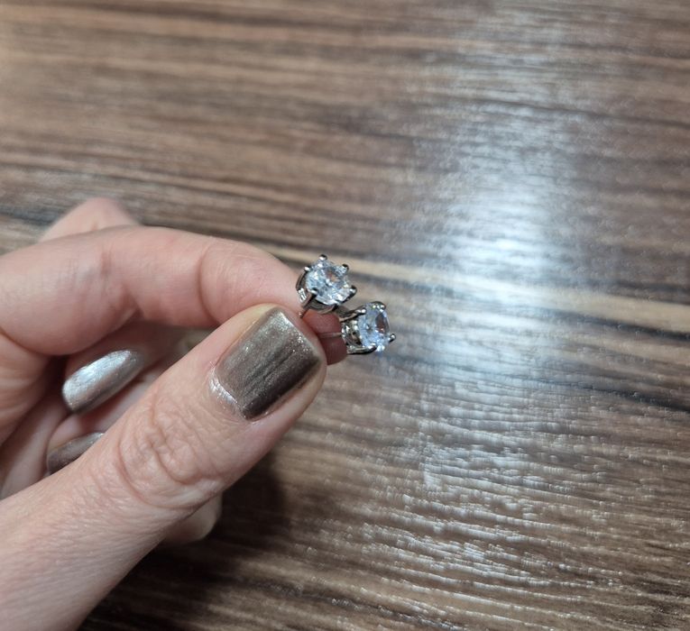 Нови сребърни обици сребърни обеци сребърни халки с цирконий