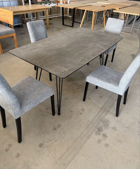 Masa 160x90 cm aspect beton din mdf