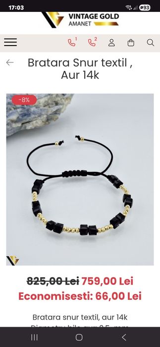Brățară aur 14k unisex