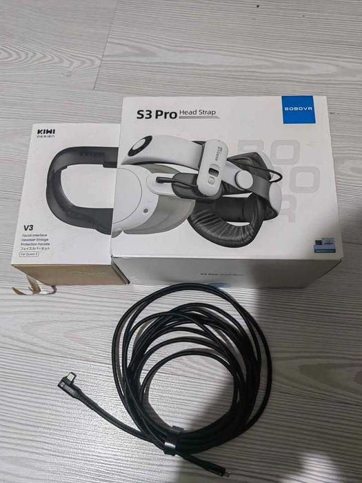 Quest 3 128 GB +Bobovr s3Pro head strap+kiwi facial interface+кабел 5М