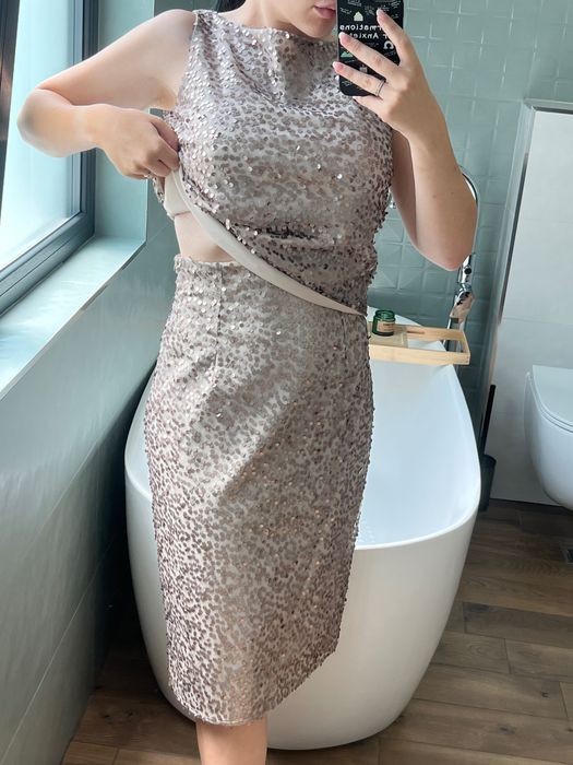 Дамски официален сет 2 части, топ с пола