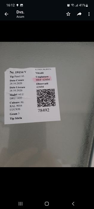 Vand 2 paneluri noi pt usi de termopan exterior