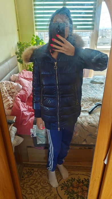 Синьо дамско яке