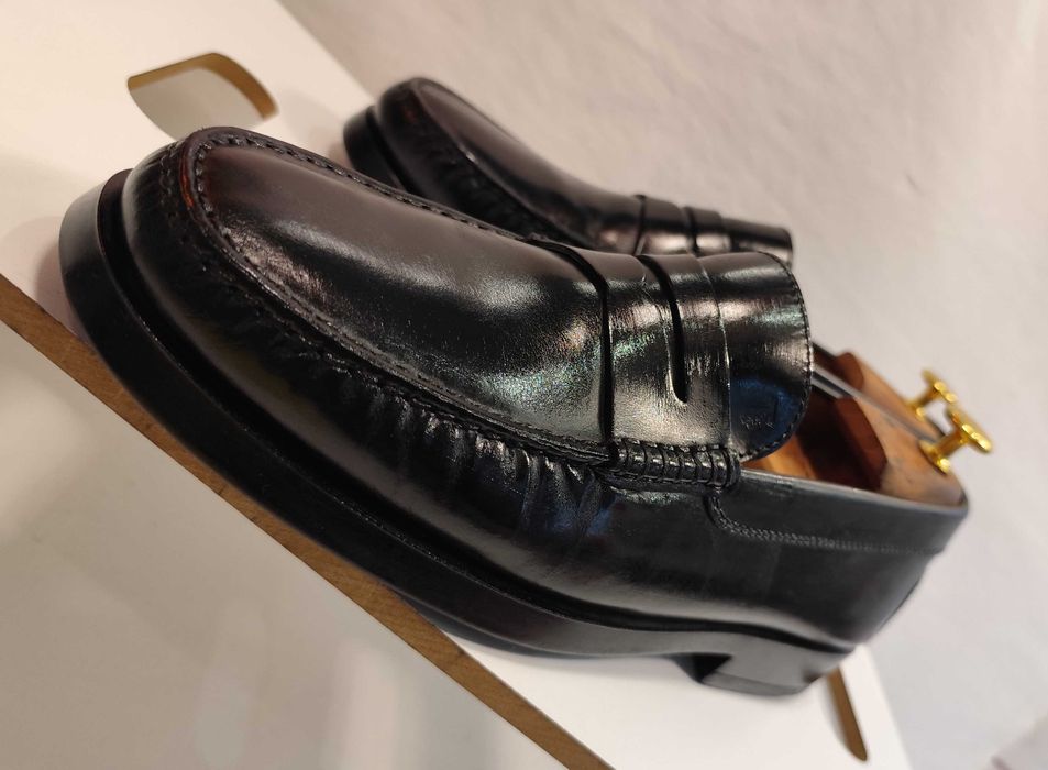 Pantofi loafer 44.5 45 de lux TOD'S lucrati manual piele naturala superioara negru