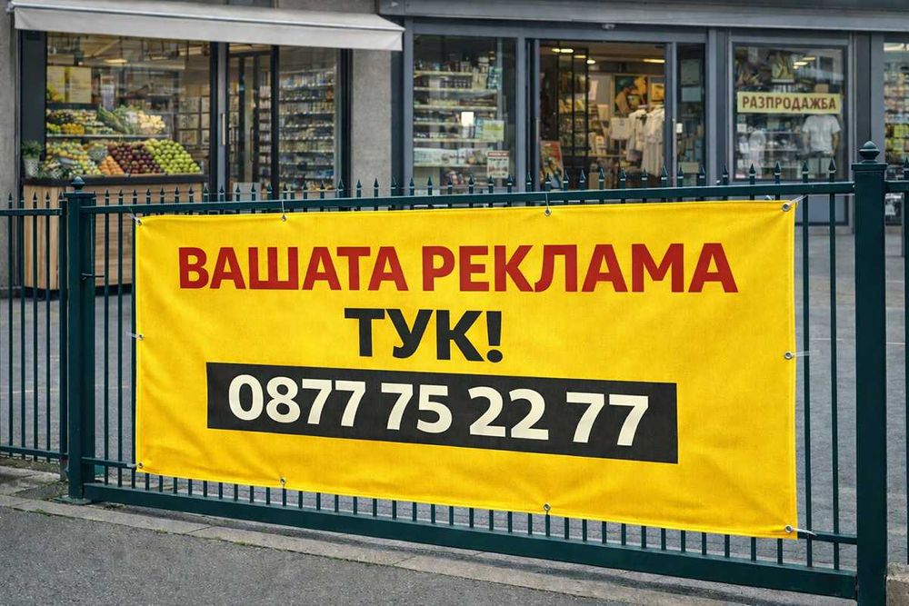 Поръчай печат Транспаранти, табели от винил 2.00 × 1.00 м → 44.99 €