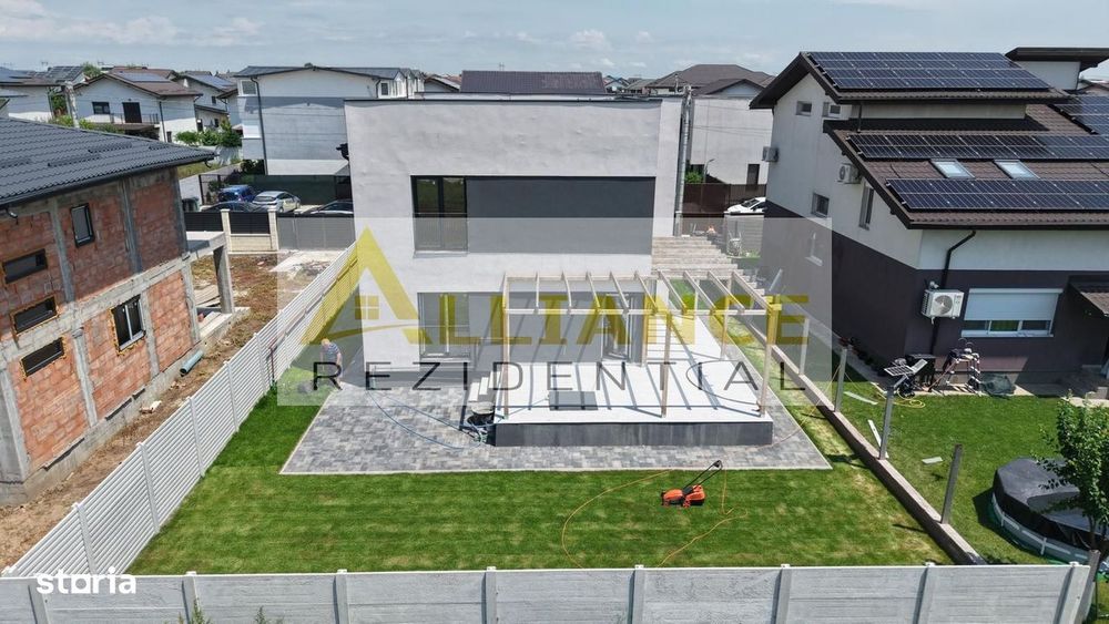 Casa moderna P+1 pe teren de 430 mp – 4 dormitoare, 3 bai si 2 terase