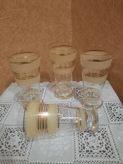 Винтаж. Красивые бокалы на ножке. Чехословакия. Богемия. Оригинальный