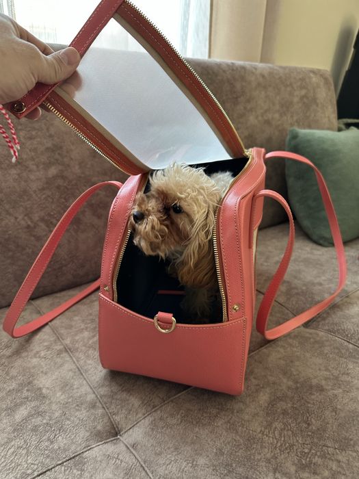 Кучешка чанта от естествена кожа