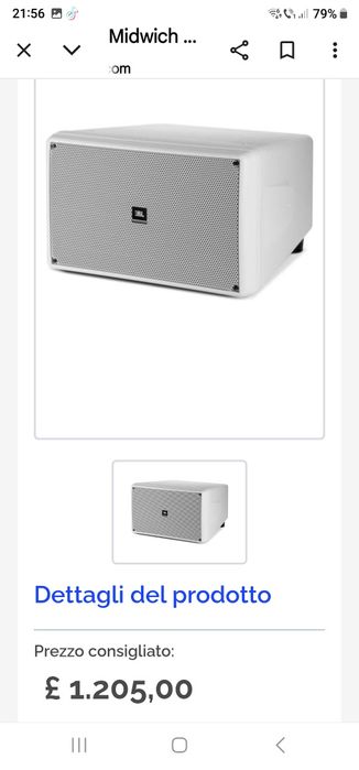 JBL CONTROL SB2210-WH Subwoofer + 2 sateliti