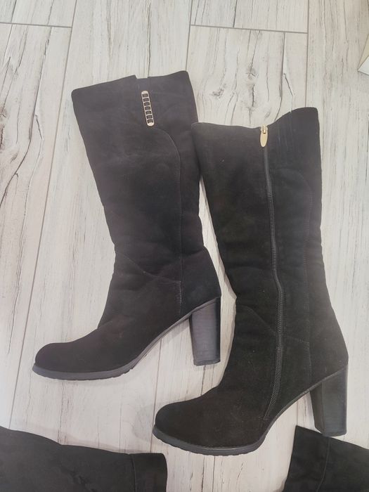 Сапоги теплые замшевые