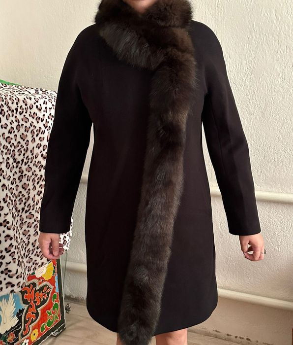 Кашимер пальто  воротник бобёр