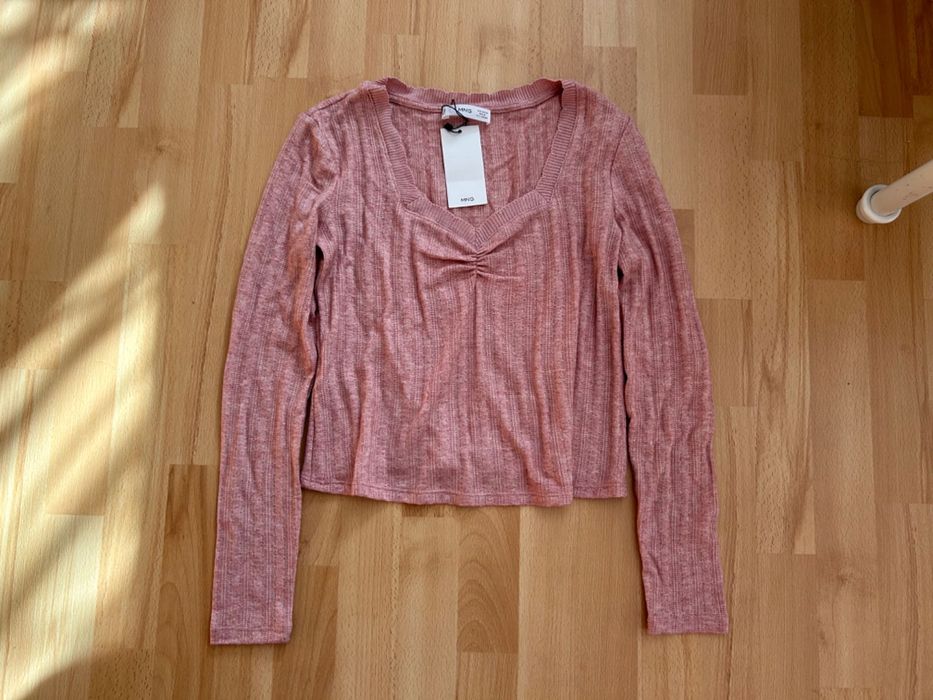 Pulover mango roz soft romantic marime M