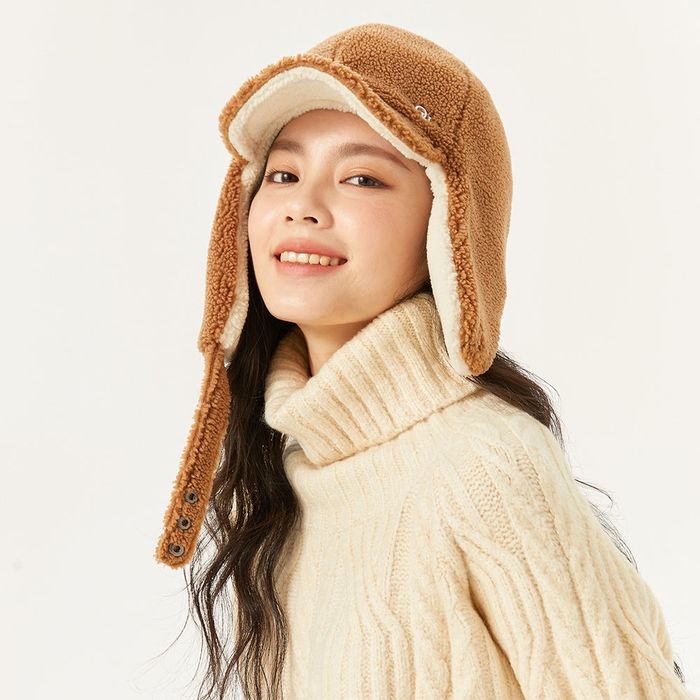 Женская брендовая шапка бомбер aviator