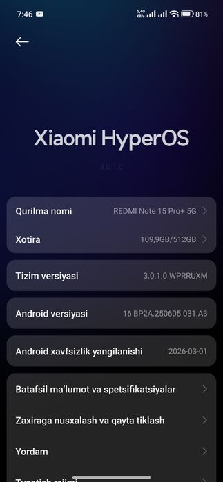 Redmi not 15 pro+ 5G