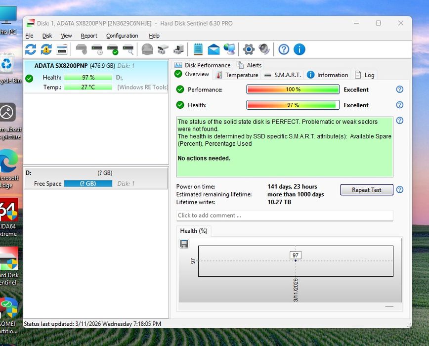 SSD 512gb Adata XPG 8200 Pro