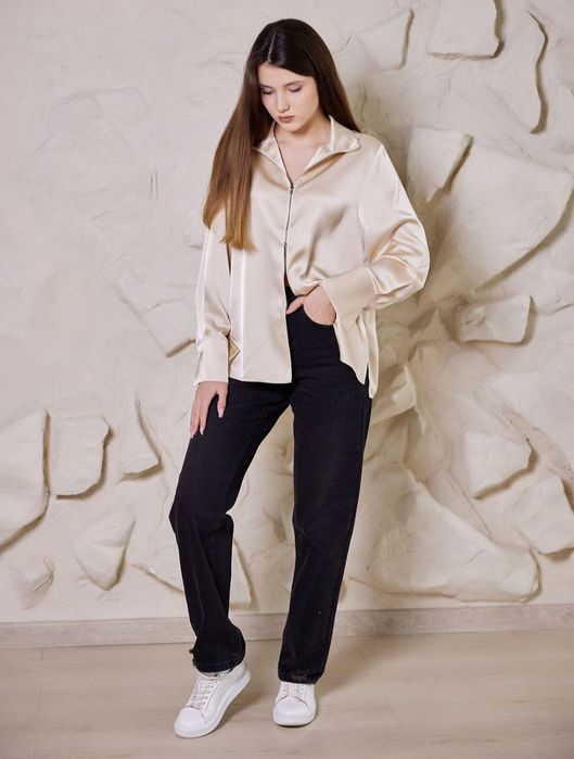 Джинсы женские Selfie прямого кроя с высокой посадкой размер L
Женские