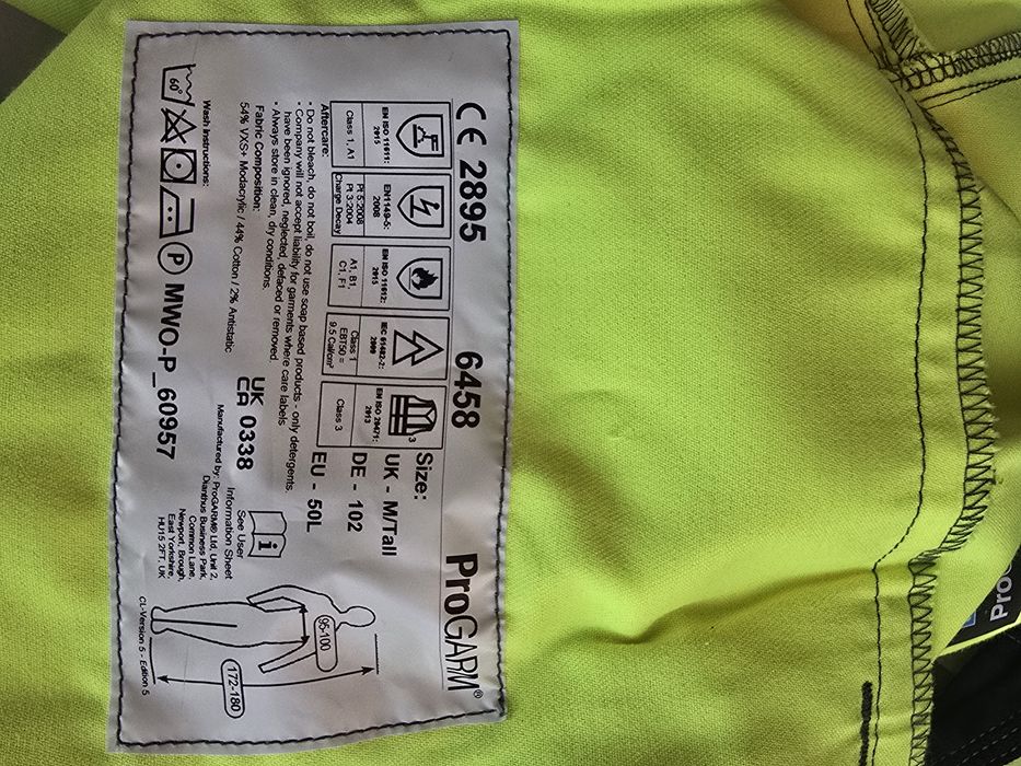 Combinezon / Costum Protecție ProGARM 6458 – Ignifug, Arc Electric - NOU