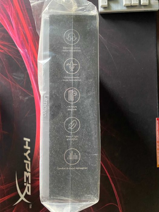 Casti wireless Lenovo Yoga, Active Noise Cancelling, USB-C, Crem