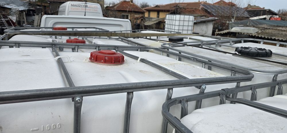 Бидони, Цистерни кубче, IBC контейнери с обков, резервоари 1 тон, 1000