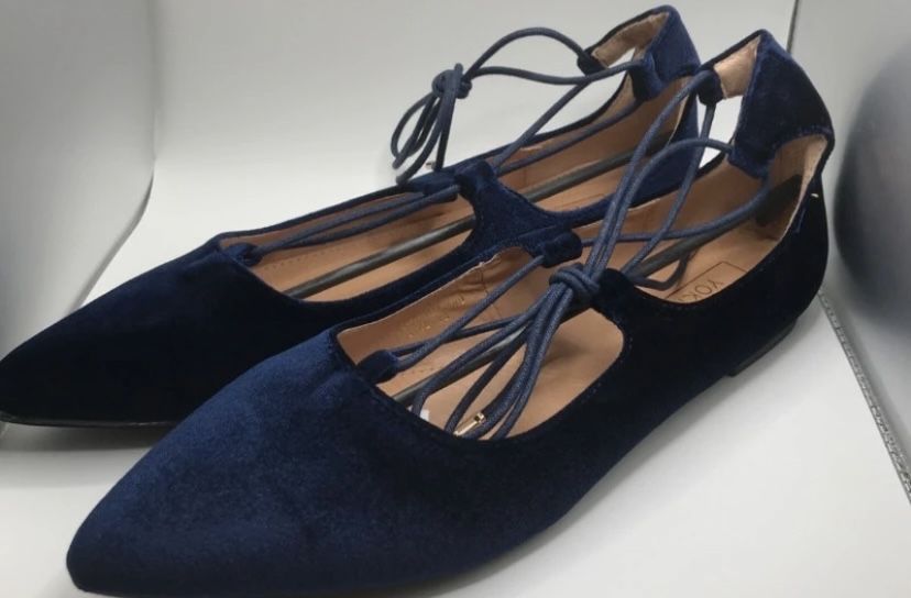 Balerini bleumarin de catifea nepurtati