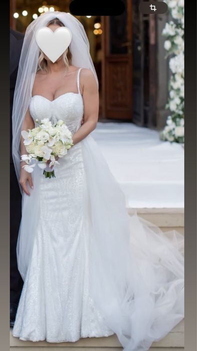 Rochie de mireasa XS, perfecta pentru fete mici de inaltime