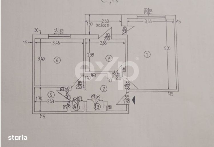 Apartament 2 camere decomandat, etaj 3, zona Exercitiu – langa JAM,