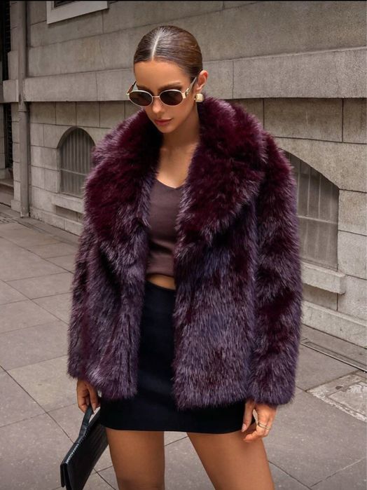 Еко палто , красиво и топло, с невероятна мекота и стилна кройка , бор