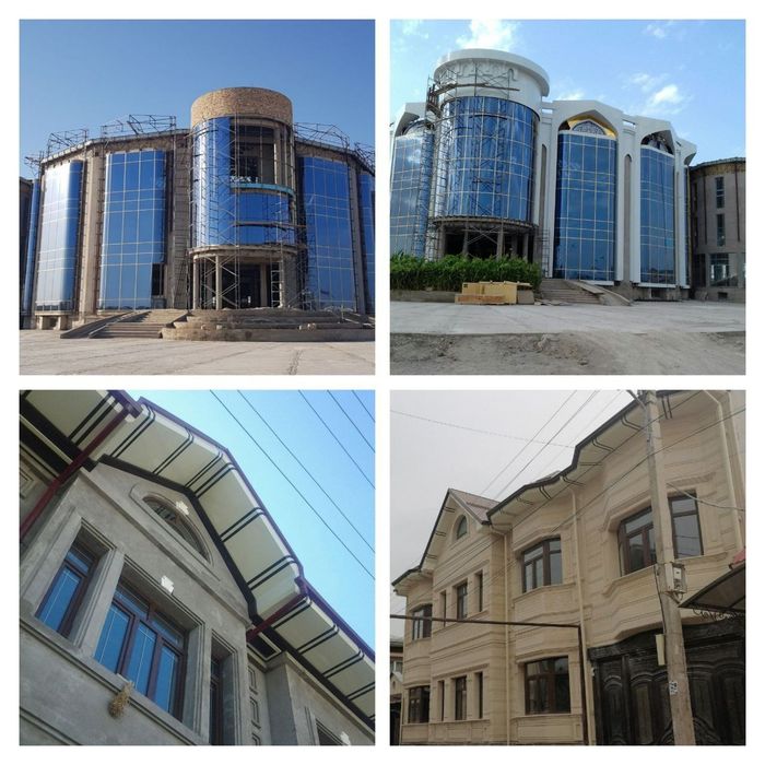 Травертин фасад в Ташкент travertin навес устаси алюкабонд аликабонд