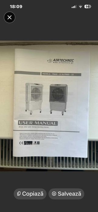 Racitor de aer profesional evaporativ portabil AIRTECHNIC MAGI 22 EVAPCO 50.000 BTU
