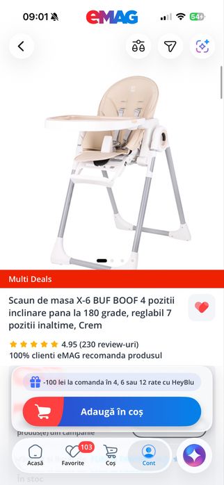 Vand scaun masa copii