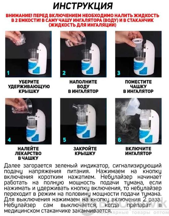 Ингалятор, небулайзер ультразвуковой, для детей и взрослых