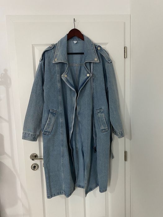 Trench din denim Italia – mărime universală, nou, fără etichetă