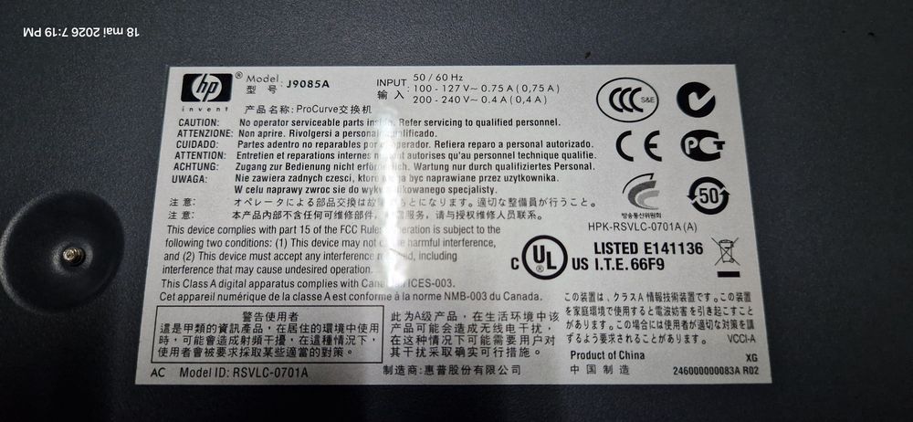 Hp ProCurve J9085A