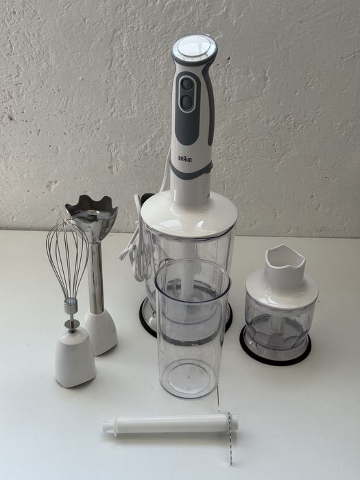 Пасатор Braun Multiquick 5 Vario, 1000 W, бял/сив, комплект от 4 аксесоара