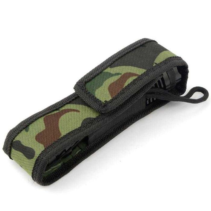 Toc pentru lanterna din nylon, model camuflaj verde