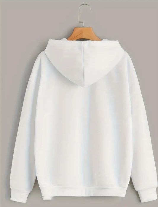 Бял дамски суичър жилетка с качулка размер М,нов,