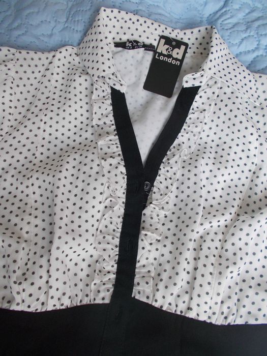 Camasa voal alb cu buline