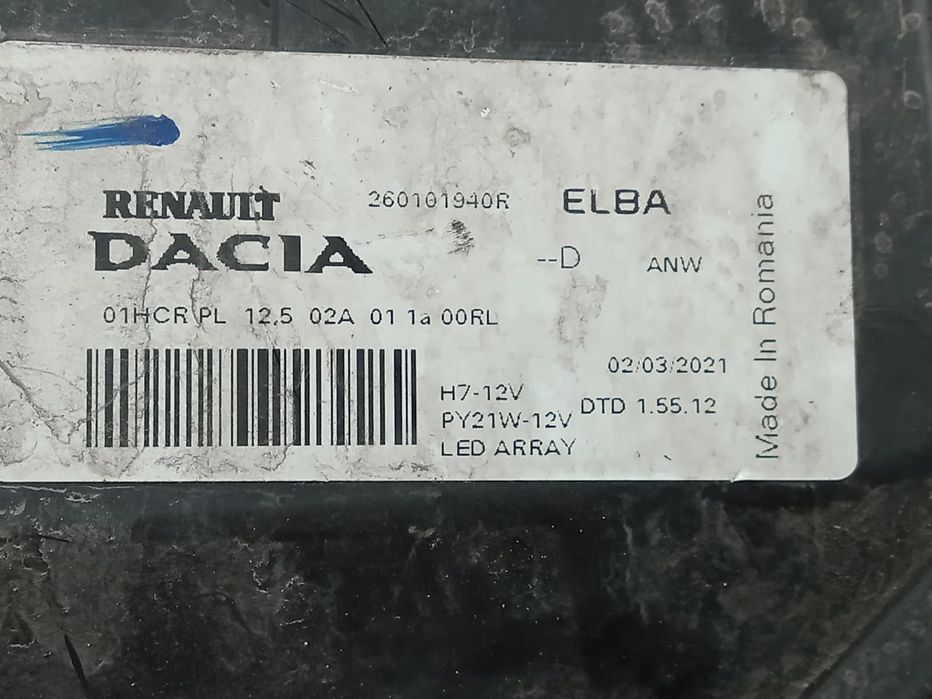 Far dreapta 260101940r Dacia Logan 3  [din 2020 pana  2022]