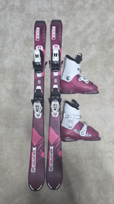 Schiuri Salomon Luxe 110 cm si Clapari Salomon RT Girly 20