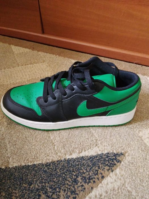 Air Jordan 1 low Black-Lucky green