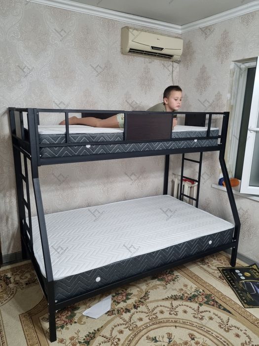 Детская кровать Kravat Двухъярусная Металлическая Кровать, LOFT Style,