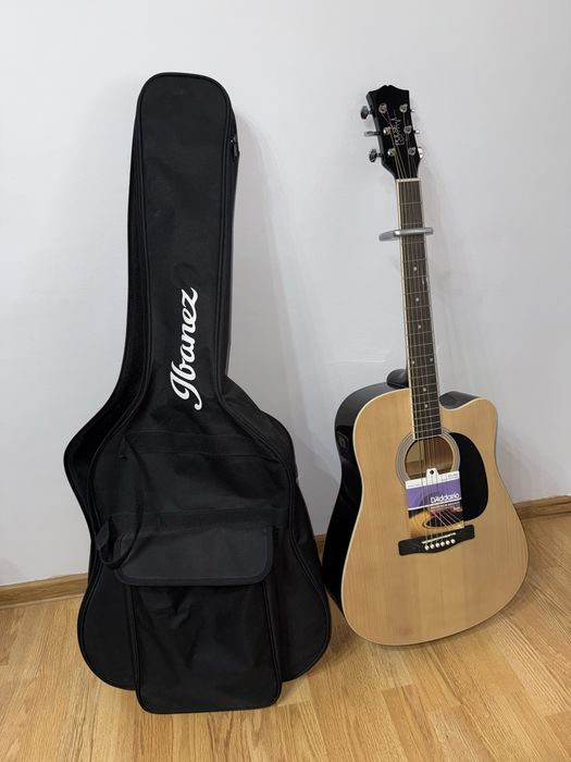 Pachet Chitară electro-acustică Pulse HW41CE + Husă Ibanez, Capodastru Ibanez, Corzi D’Addario EJ26
