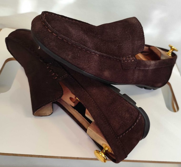 Pantofi mocasini 43 44 slip on Clarks piele naturala moale maro