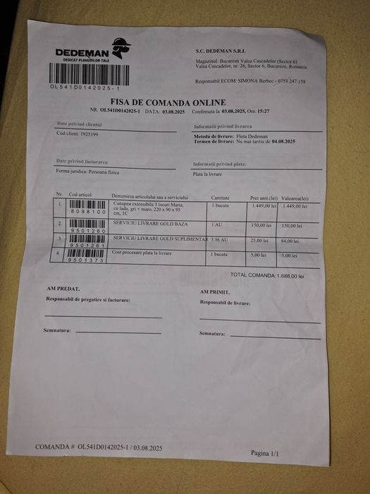 Canapea living Maria 3 locuri