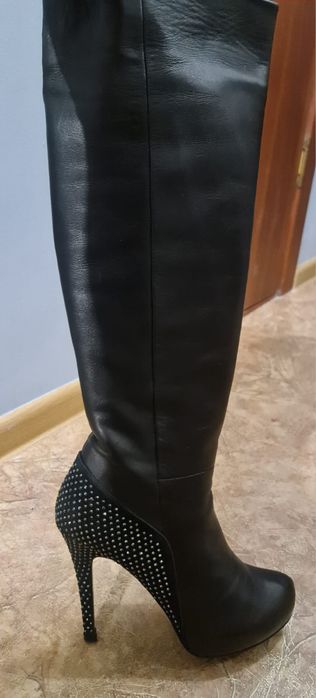 Сапоги ботфорты из натуральной кожи