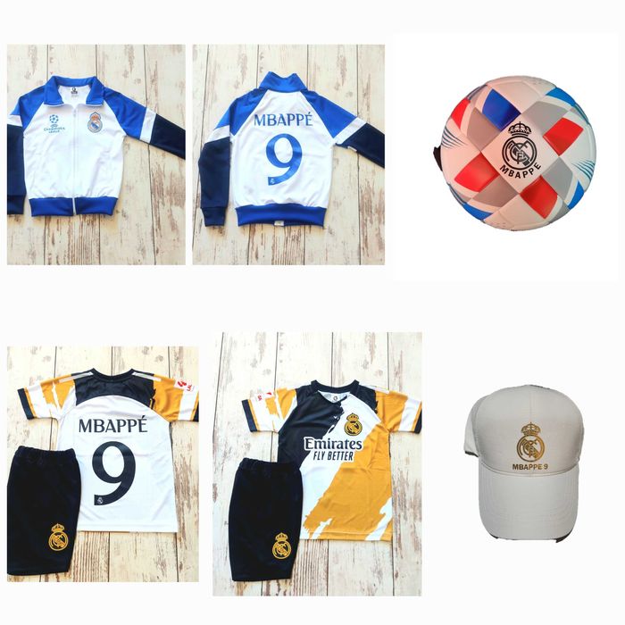 GOLD Екип Мбапе 2025 РЕАЛ МАДРИД НОВ ЕКИП Детско Mbappe с Чорапи