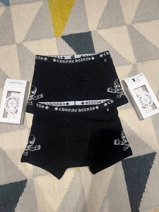Boxeri bărbați Chrome Hearts Skull, negri, grafică craniu laterală, M, noi, nepurtați, cu cutie