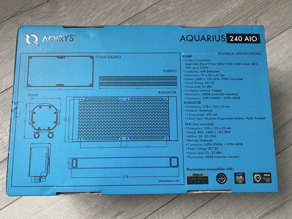 Cooler CPU AQIRYS Aquarius 240 AiO Black